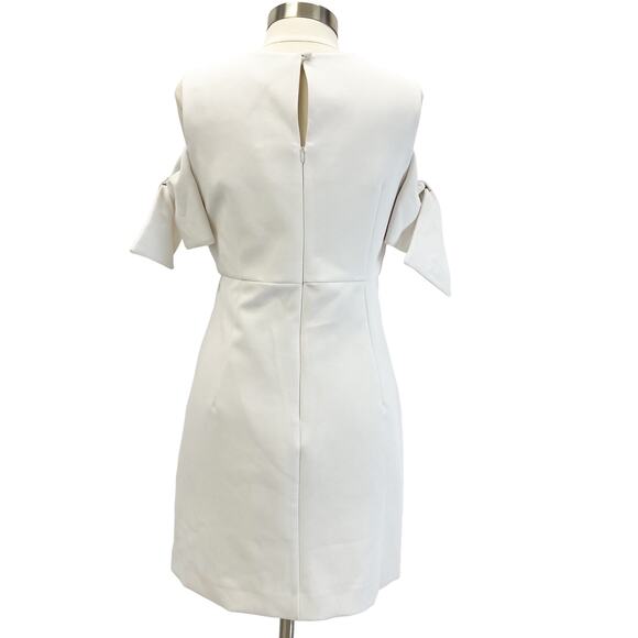 NEW Milly Womens 12 Tie Mod Dress White Cold Shoulder‎ Wedding Bridal Elopement - Picture 3 of 13